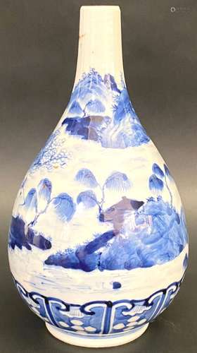 19TH CENTURY CHINESE KANGXI MARK BOTTLE VASE