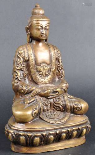 LARGE EARLY 20TH CENTURY BRONZE BUDDHA