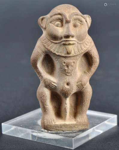 BELIEVED ANCIENT EGYPTIAN TERRACOTTA FIGURE OF BES