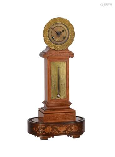 Y A FRENCH CHARLES X INLAID SATINWOOD MANTEL CLOCK WITH THER...
