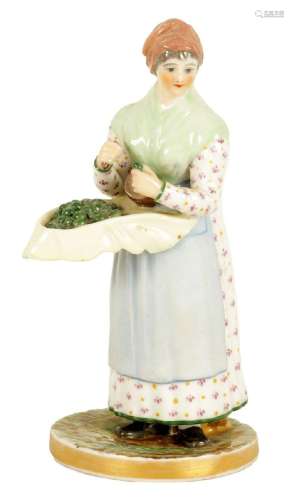 LATE 19TH CENTURY PORCELAIN FIGURE OF A STREET VENDOR - POSS...