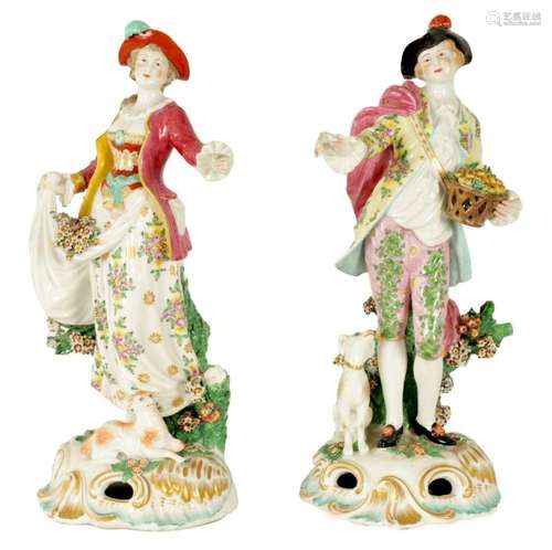 A LARGE PAIR OF 19TH CENTURY SAMSON PORCELAIN FIGURES