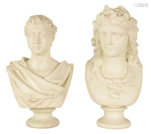 TWO 19TH CENTURY PARIANWARE BUSTS