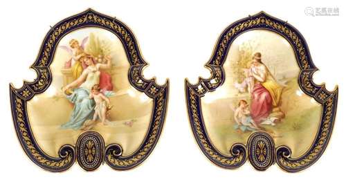 DECORATIVE PAIR OF LATE 19TH CENTURY VIENNA STYLE HANGING WA...