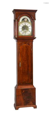 A GEORGE III MAHOGANY EIGHT-DAY LONGCASE CLOCK WITH MOONPHAS...