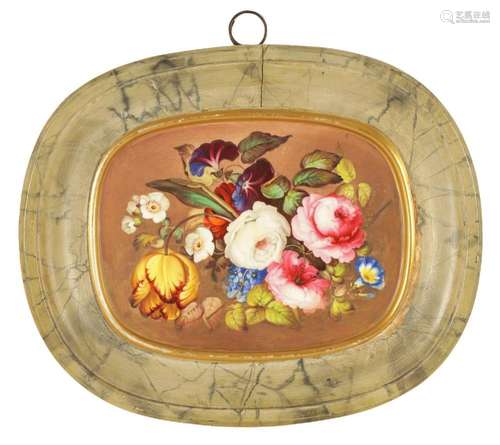 A 19TH CENTURY ROYAL CROWN DERBY TYPE PORCELAIN PLAQUE IN TH...