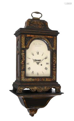 A GEORGE III GREEN JAPANNED TABLE TIMEPIECE