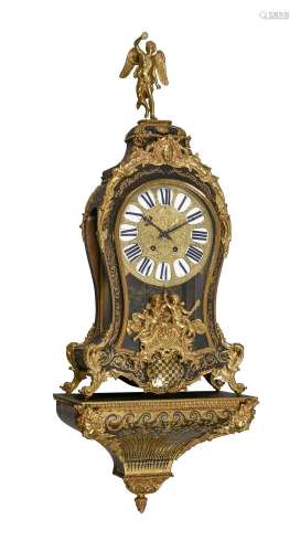 Y A FRENCH LOUIS XV STYLE BOULLE BRACKET CLOCK WITH WALL BRA...