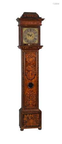 A WILLIAM III WALNUT AND FLORAL MARQUETRY LONGCASE CLOCK OF ...