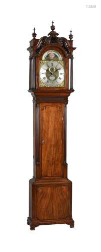 A GEORGE III MAHOGANY EIGHT-DAY LONGCASE CLOCK WITH CONCENTI...