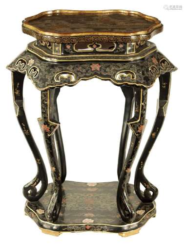 A 19TH CENTURY CHINESE LACQUERED AND CHINOISERIE JARDINIERE ...