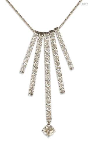 A 18CT WHITE GOLD AND DIAMOND PENDENT NECKLACE BY CHRISTOPHE...