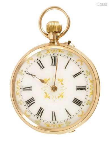 AN EARLY 20TH CENTURY 9 CARAT GOLD FOB WATCH