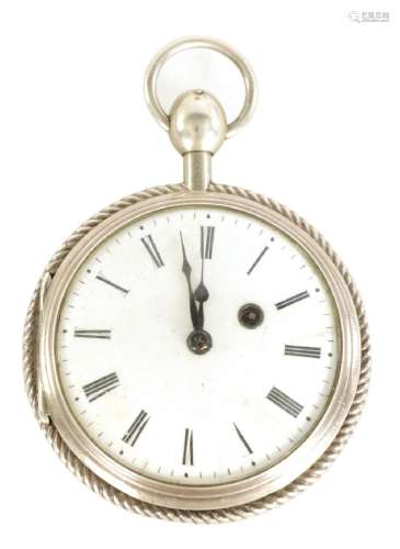 A 19TH CENTURY FRENCH SILVER CASED REPEATING POCKET WATCH BY...