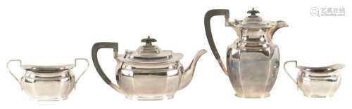 A GEORGE VI FOUR-PIECE SILVER TEA SERVICE