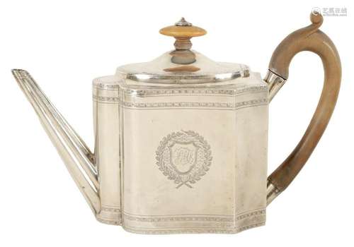 A GEORGE III SILVER TEAPOT