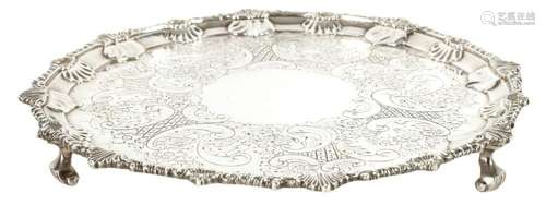 A VICTORIAN SILVER SALVER