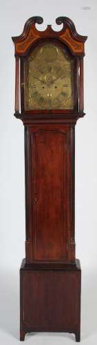 A George III mahogany and boxwood lined longcase clock, Jame...