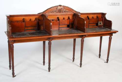 A late 19th / early 20th century carved mahogany banking / c...