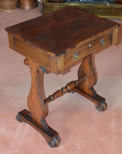 A 19th century rosewood occasional table, the rectangular to...