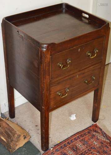A George III mahogany commode, converted to accommodate two ...