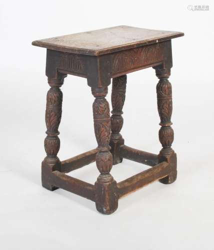 A 19th Century oak joint stool, possibly incorporating some ...
