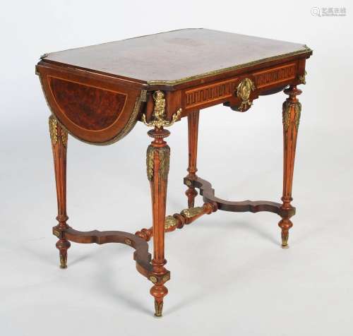 A late 19th / early 20th century French yew, mahogany and gi...