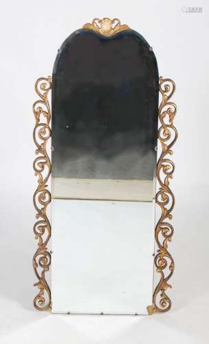 A 20th century Art Deco style gilt composite wall mirror, of...