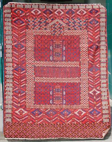 An early 20th century Persian carpet, the scarlet garden des...