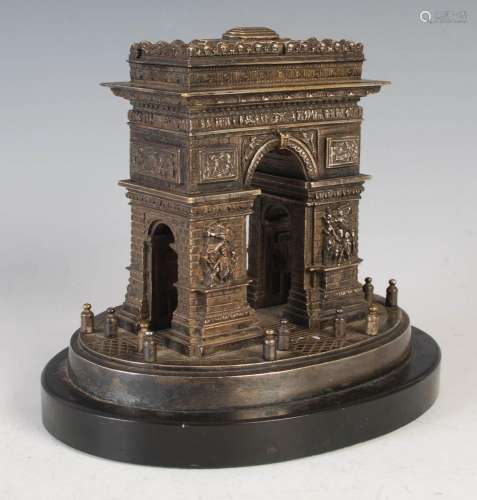 A late 19th/ early 20th century silvered bronze model of the...