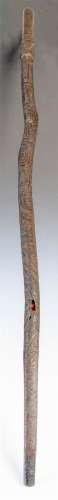 A hand carved wood Maori Staff, Tolotolo, probably 19th cent...