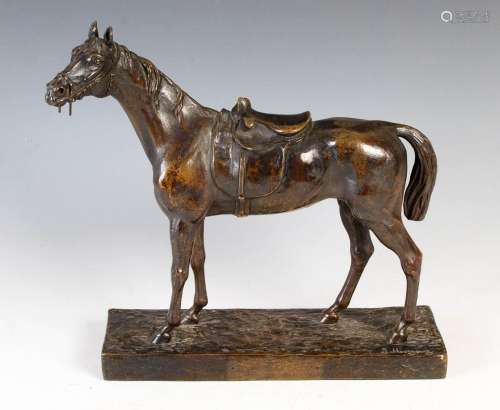 After Jules Moigniez (1835-1894) a bronze model of a racehor...