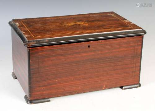 A late 19th century Swiss rosewood and marquetry inlaid musi...