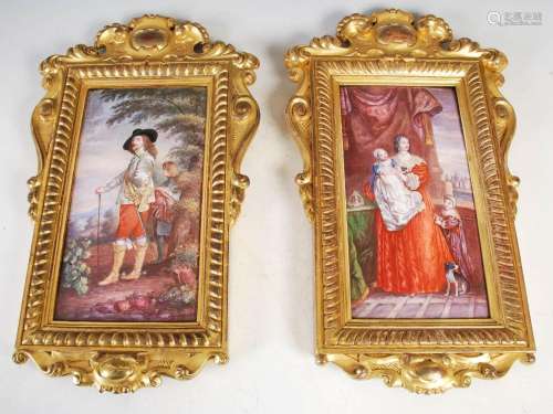A pair of 19th century Limoges enamel plaques, one decorated...