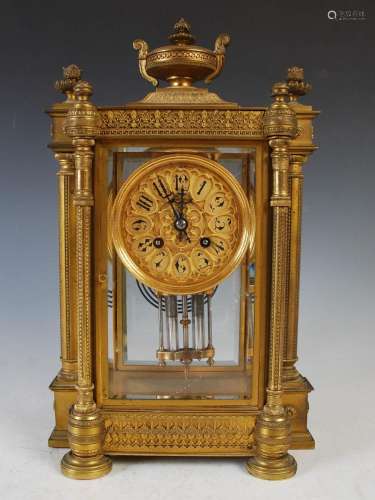 A late 19th century gilt metal mantle clock, KALTENBACH, PAR...