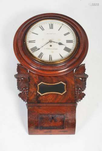 A 19th century mahogany wall clock, Martin, Atherstone, with...