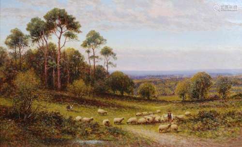 Alfred Augustus Glendening (1840 - 1910) River landscape wit...