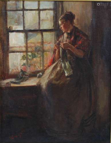 Sir James Lawton Wingate RSA (Scottish 1846 - 1924) Darning ...