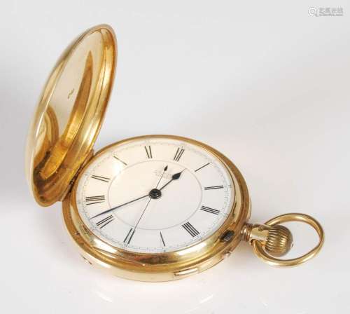 An 18ct gold hunter cased pocket watch, T. R. RUSSELL, 18 CH...