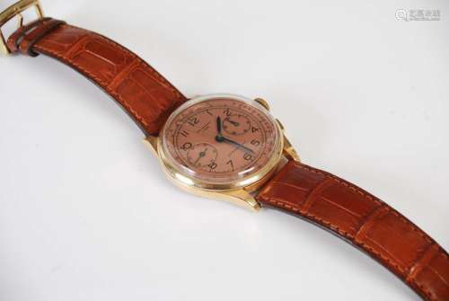 A mid 20th century yellow metal cased gentleman`s Chronograp...