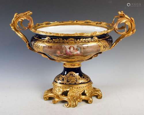 A late 19th/ early 20th century ormolu mounted Sevres style ...