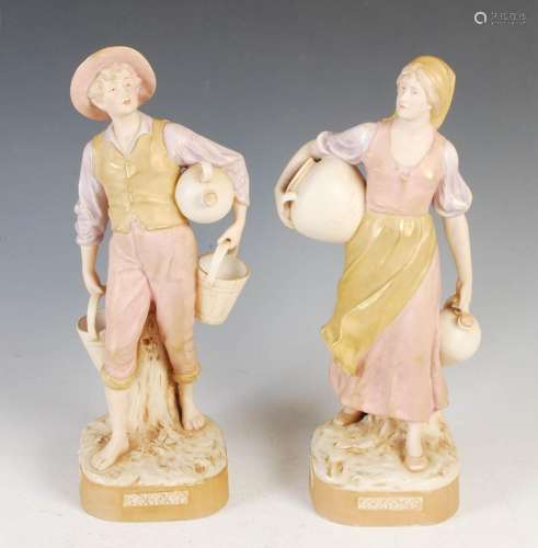 A pair of Royal Dux porcelain figures, modelled as male and ...