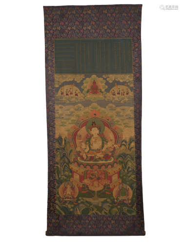 Chinese Qing Dynasty KE SI  thangka Buddha statue pattern