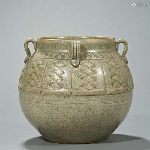 Song Dynasty  China Celadon  Four-Line Jar