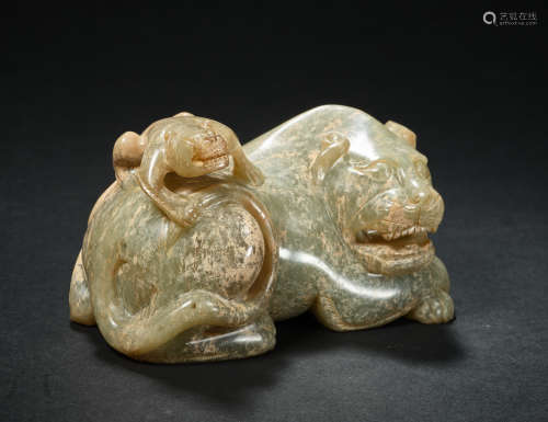 Chinese Han Dynasty Hetian Jade Jade Animal