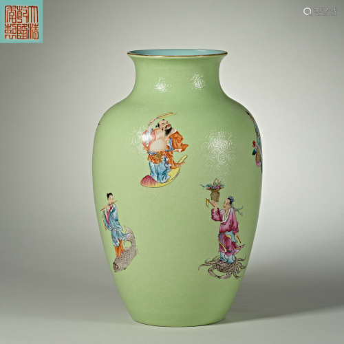 China  Qianlong Qing Dynasty   single glaze color  BA XIAN  ...