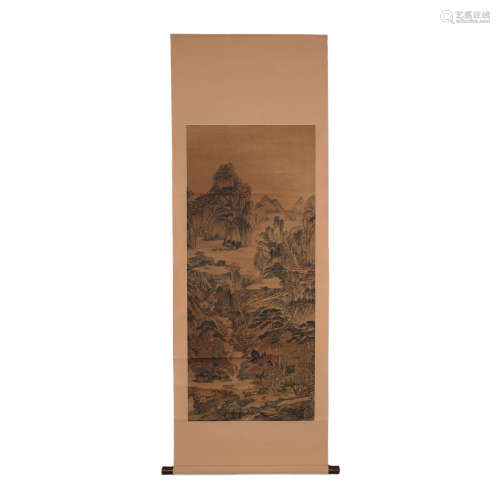 Chinese Qing Dynasty WANG YU Landscape Painting