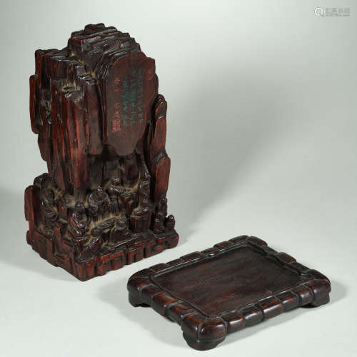 Chinese Qing Dynasty Red Sandalwood Shanzi