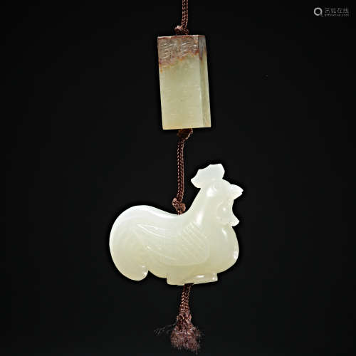 China Qing dynasty hetian Jade chicken