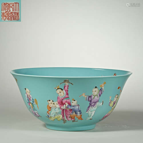 Chinese Qing Dynasty Qianlong Boy Pattern Famille Porcelain ...